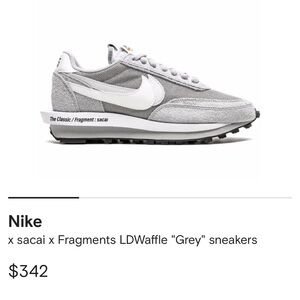 Nike x Sacai x Fragments LDWaffle “Grey” sneakers